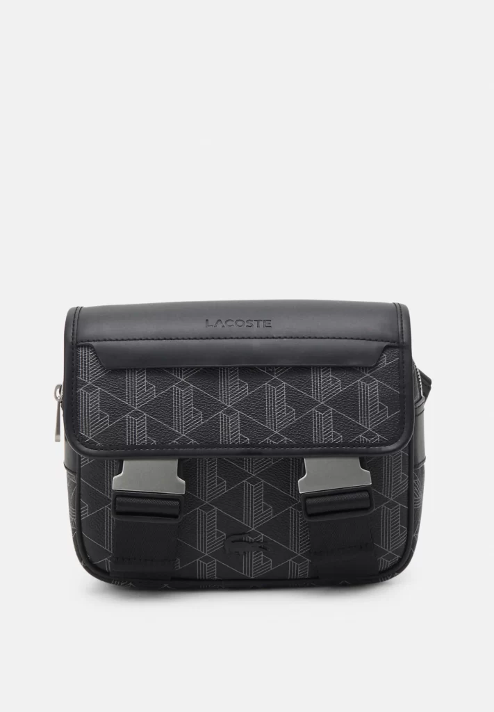 Lacoste MESSENGER BAG - Mala a tiracolo - noir gris