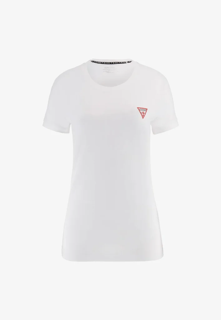 Guess MINI TRIANGLE TEE - T-shirt básica - pure white